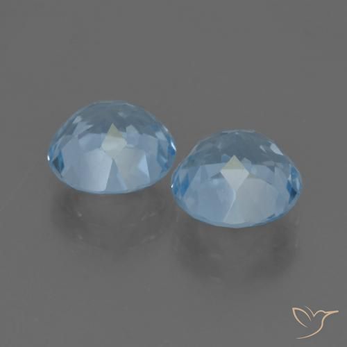 Gemme di Topazio Blu svizzero naturale da 5.14 ct, Rotondo, VVS-VS