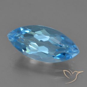 Topazio Blu svizzero naturale da 4.06 ct, Taglio marquise, VS