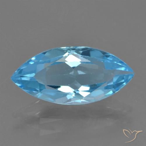 3.60ct Naturale Blu svizzero Topazio, Taglio marquise, VS
