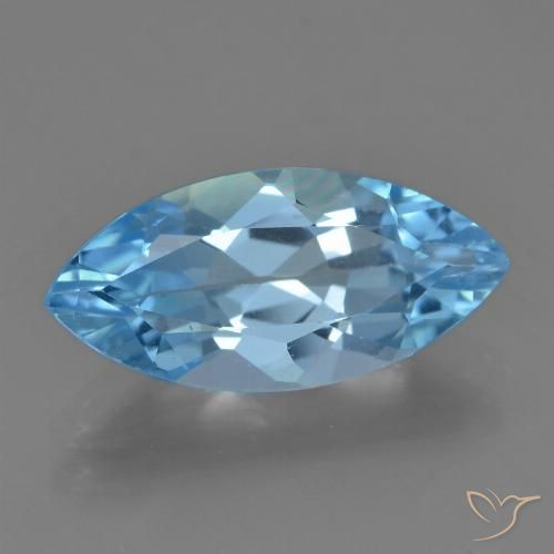 3.60ct Naturale Celeste Topazio, Taglio marquise, VS