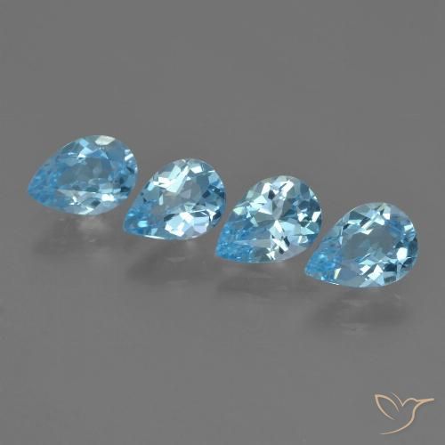 2.96ctw Naturale Blu svizzero Topazio, Forma a pera, VVS-VS