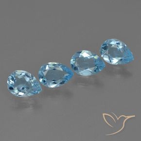 Gemme di Topazio Blu svizzero naturale da 2.78 ct, Forma a pera, VVS-VS