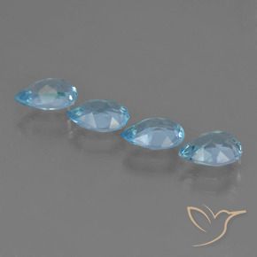 Gemme di Topazio Blu svizzero naturale da 2.78 ct, Forma a pera, VVS-VS