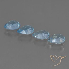 Gemme di Topazio Blu svizzero naturale da 3.15 ct, Forma a pera, VVS-VS