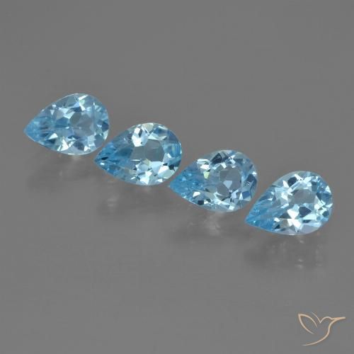 2.64ctw Naturale Blu svizzero Topazio, Forma a pera, VVS-VS