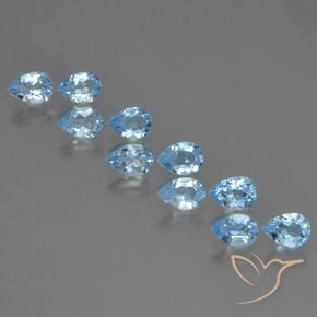 Gemme di Topazio Celeste naturale da 5.02 ct, Forma a pera, VS