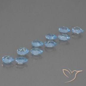 Gemme di Topazio Celeste naturale da 5.02 ct, Forma a pera, VS
