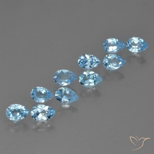 5.16ctw Naturale Celeste Topazio, Forma a pera, VS