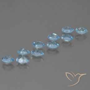 Gemme di Topazio Celeste naturale da 5.16 ct, Forma a pera, VS