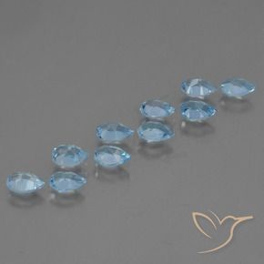 Gemme di Topazio Celeste naturale da 4.79 ct, Forma a pera, VS