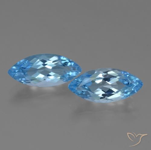 6.87ctw Naturale Blu svizzero Topazio, Taglio marquise, VVS-VS