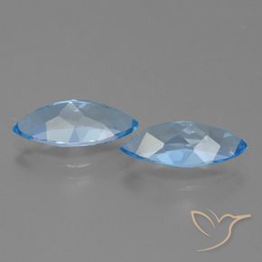Gemme di Topazio Blu svizzero naturale da 7.05 ct, Taglio marquise, VVS-VS
