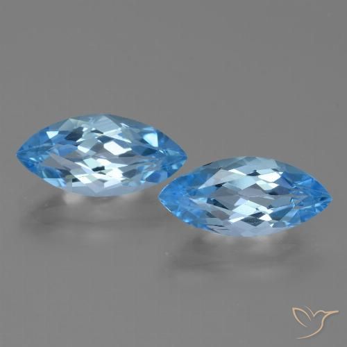 7.67ctw Naturale Blu svizzero Topazio, Taglio marquise, VVS-VS