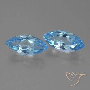 Gemme di Topazio Celeste naturale da 6.94 ct, Taglio marquise, VVS