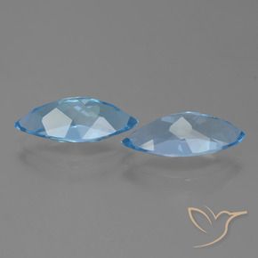 Gemme di Topazio Celeste naturale da 6.94 ct, Taglio marquise, VVS