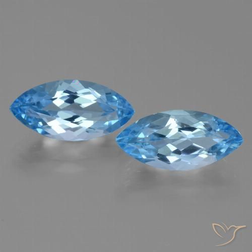 8.21ctw Naturale Blu svizzero Topazio, Taglio marquise, VVS-VS