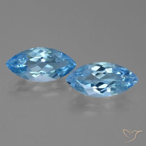 7.44ctw Naturale Blu svizzero Topazio, Taglio marquise, VVS-VS