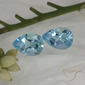 Gemme di Topazio Celeste naturale da 1.78 ct, Forma a pera, VS
