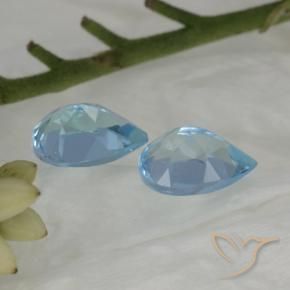 Gemme di Topazio Celeste naturale da 1.78 ct, Forma a pera, VS