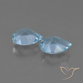 Gemme di Topazio Celeste naturale da 1.52 ct, Forma a pera, VS