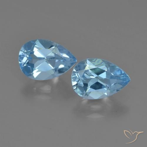 1.74ctw Naturale Celeste Topazio, Forma a pera, VS