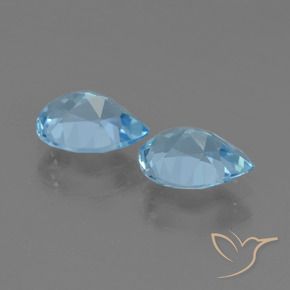 Gemme di Topazio Celeste naturale da 1.74 ct, Forma a pera, VS