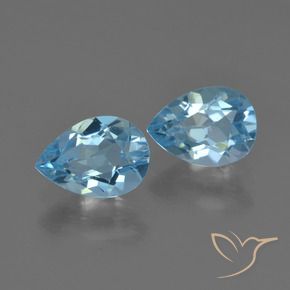 Gemme di Topazio Blu svizzero naturale da 1.70 ct, Forma a pera, VS