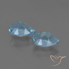 Gemme di Topazio Blu svizzero naturale da 1.70 ct, Forma a pera, VS