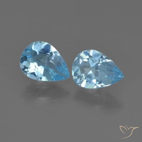 1.44ctw Naturale Celeste Topazio, Forma a pera, VS