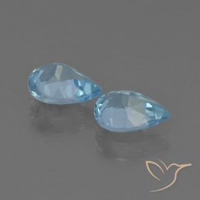 Gemme di Topazio Celeste naturale da 1.44 ct, Forma a pera, VS