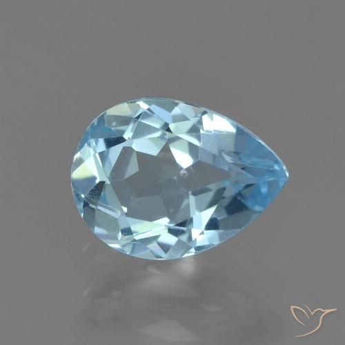 0.88ct Naturale Celeste Topazio, Forma a pera, VS