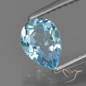 Topazio Celeste naturale da 0.88 ct, Forma a pera, VS