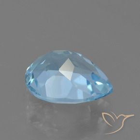 Topazio Celeste naturale da 0.88 ct, Forma a pera, VS