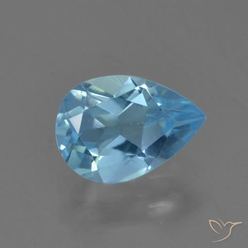 0.88ct Naturale Blu svizzero Topazio, Forma a pera, VS