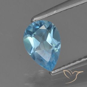 Topazio Blu svizzero naturale da 0.88 ct, Forma a pera, VS