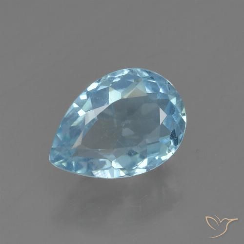 0.87ct Naturale Celeste Topazio, Forma a pera, VS