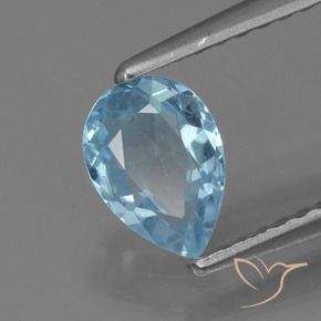 Topazio Celeste naturale da 0.87 ct, Forma a pera, VS