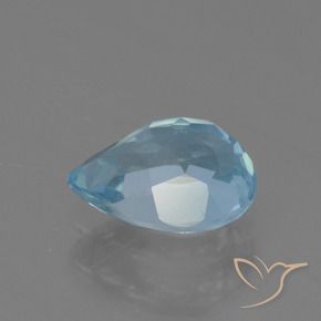 Topazio Celeste naturale da 0.87 ct, Forma a pera, VS
