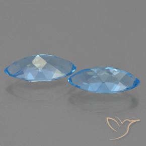 Gemme di Topazio Blu svizzero naturale da 7.95 ct, Taglio marquise, VVS-VS