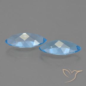 Gemme di Topazio Blu svizzero naturale da 7.36 ct, Taglio marquise, VVS