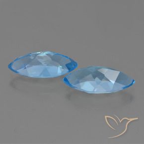 Gemme di Topazio Blu svizzero naturale da 7.76 ct, Taglio marquise, VVS-VS