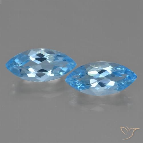 6.63ctw Naturale Blu svizzero Topazio, Taglio marquise, VVS-VS