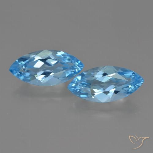7.06ctw Naturale Blu svizzero Topazio, Taglio marquise, VS