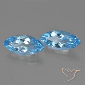 Gemme di Topazio Blu svizzero naturale da 7.06 ct, Taglio marquise, VS