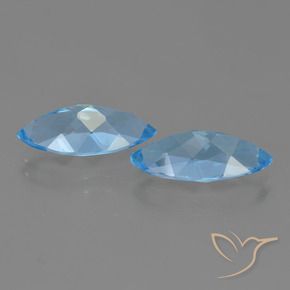 Gemme di Topazio Blu svizzero naturale da 7.06 ct, Taglio marquise, VS