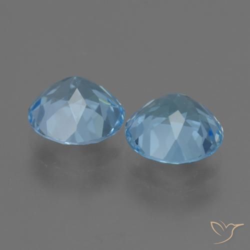 Gemme di Topazio Celeste naturale da 4.57 ct, Rotondo, VS