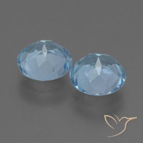 Gemme di Topazio Celeste naturale da 4.58 ct, Rotondo, VS