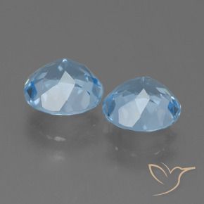 Gemme di Topazio Celeste naturale da 4.67 ct, Rotondo, VVS-VS