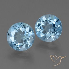 Gemme di Topazio Celeste naturale da 4.74 ct, Rotondo, VS