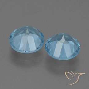 Gemme di Topazio Celeste naturale da 4.74 ct, Rotondo, VS